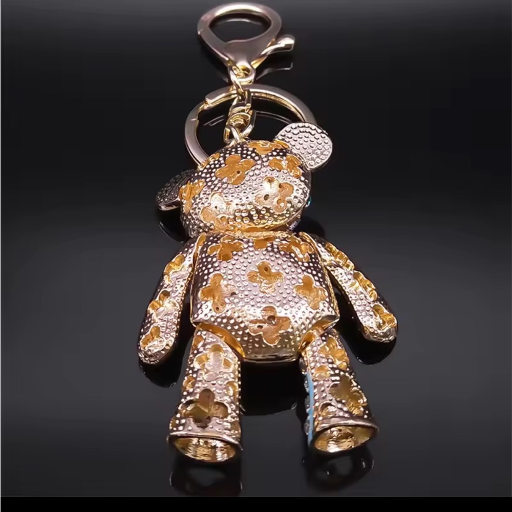 Bear rhinestone keychain multicolor rainbow purple gold Colorful Crystal Bear - Picture 3 of 3